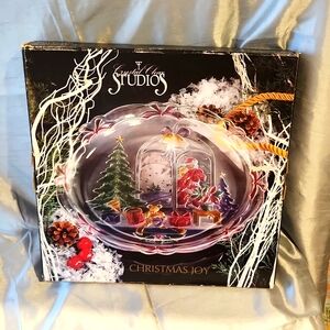 Crystal Clear Studios 14" Round "Christmas Joy" Platter